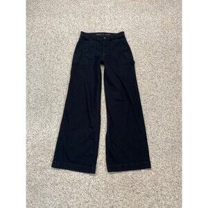 American Eagle Super High-Rise Baggy Wide Leg Utility Pants/Jeans Black Size 4